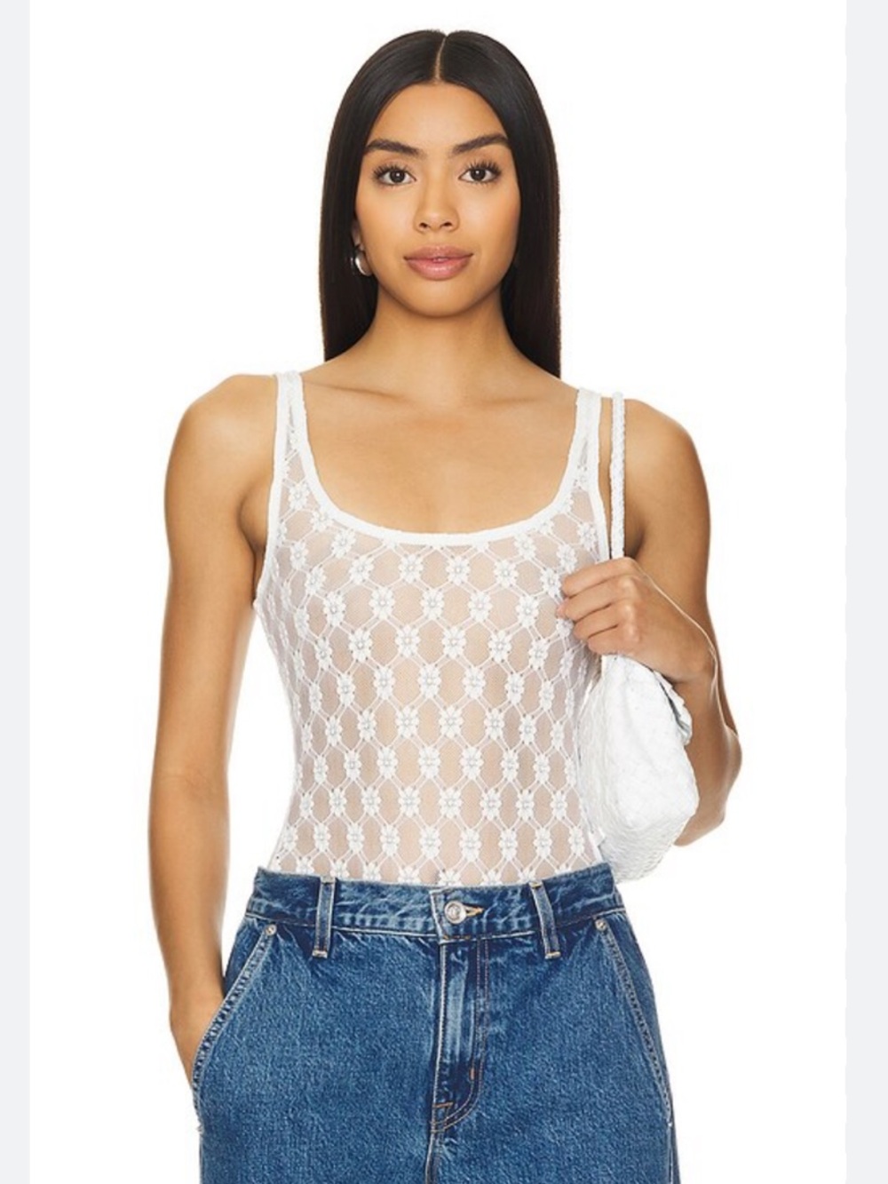 NWT BARDOT Adoni Lace Bodysuit In White size small